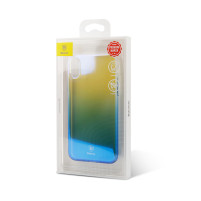 Луксозен твърд гръб ултра тънък хамелеон градиент за Apple iPhone 11 Pro 5.8 син преливащ към прозрачно